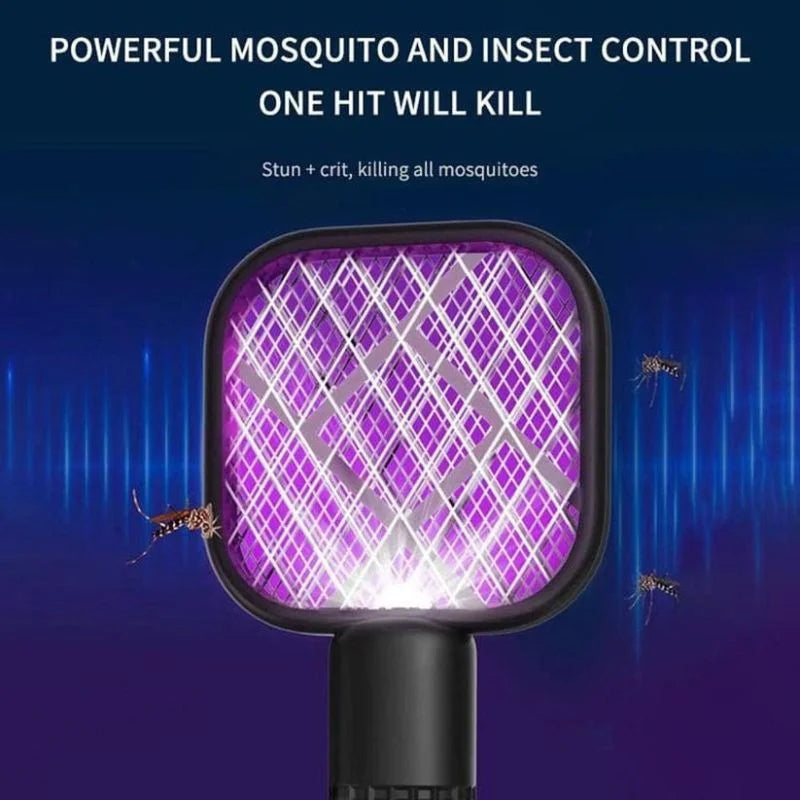 Portable Mini Mosquito Swatter – USB Rechargeable Electric Bug Zapper with LED Night Light (Random Color)